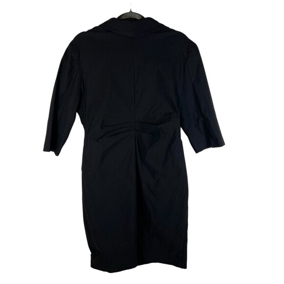 Joseph Ribkoff Women's Black Full Zip Front Ruched Stretch Dress Size 18 - Picture 2 of 9